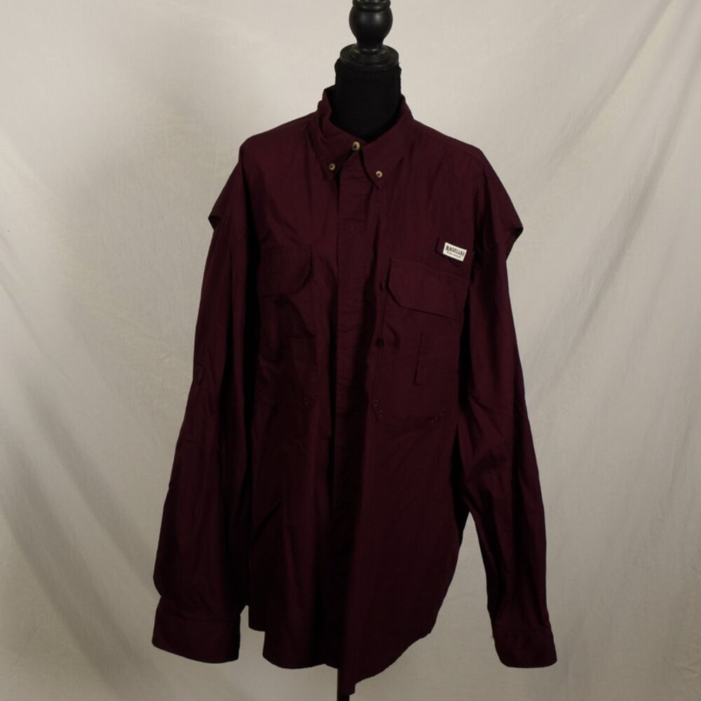 Magellan Sportswear Fishing Shirt XXL Burgundy Long Sleeve Button Down Outdoor